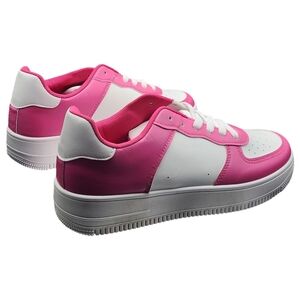 La Sheelah Pink & White Sneakers Size 8 | Y2K Barbiecore Athleisure Chic